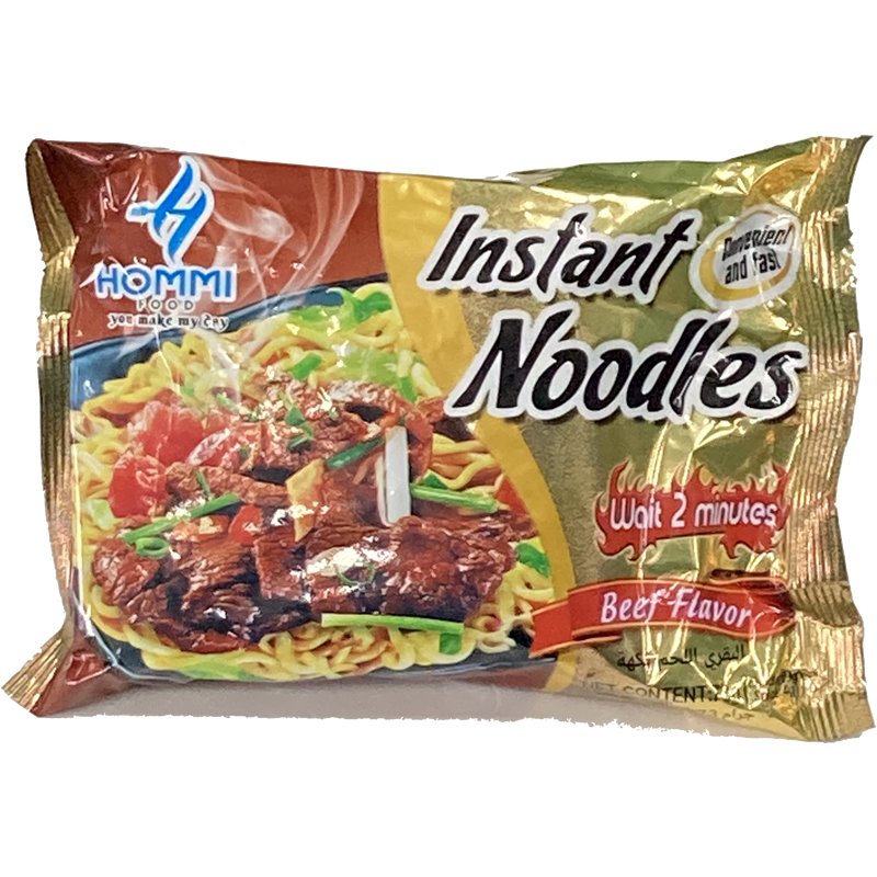 Hommi Beef Noodles 73G Best Before