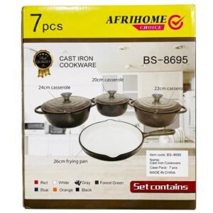Afrihome Cast Iron Cookware Set (7PC)