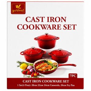 Afrihome Cast Iron Cookware Set 7PC (32KG)